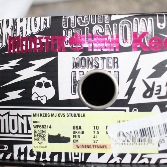 Keds x Monster High Mary Jane Canvas Stud Size 10 - Picture 7 of 8